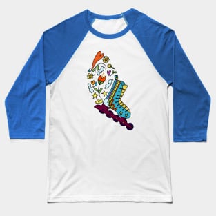 Roller-skate with Rainbow lightning Baseball T-Shirt